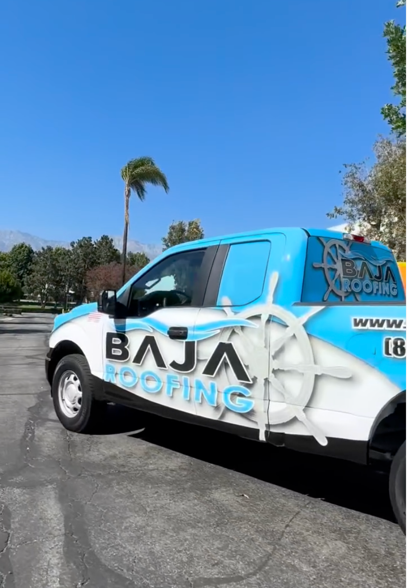 Baja Roofing branded service truck
